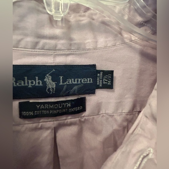 Ralph Lauren dress shirt, Lavender, Yarmouth style, size 17.5 - Picture 2 of 5